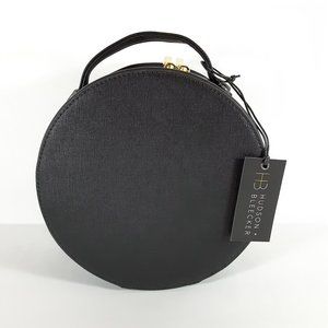 HUDSON+BLEECKER PRETO NOMAD ROUND TRAVEL CASE IN BLACK VEGAN LEATHER BRAND NEW